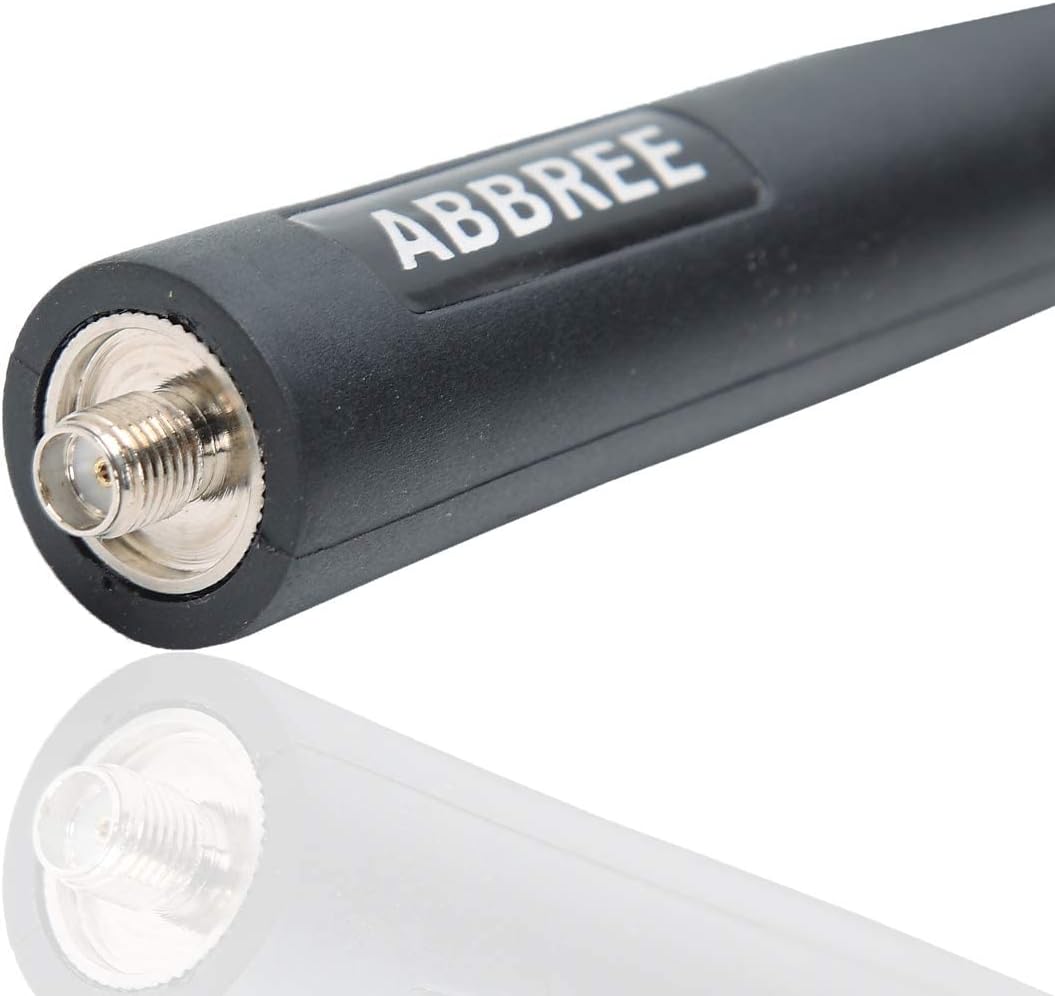 Abbree SMA – Antena de banda dual hembra VHFUHF 144430 MHz antena de látigo suave de alta ganancia para radio bidireccional Baofeng UV-5R UV-82.