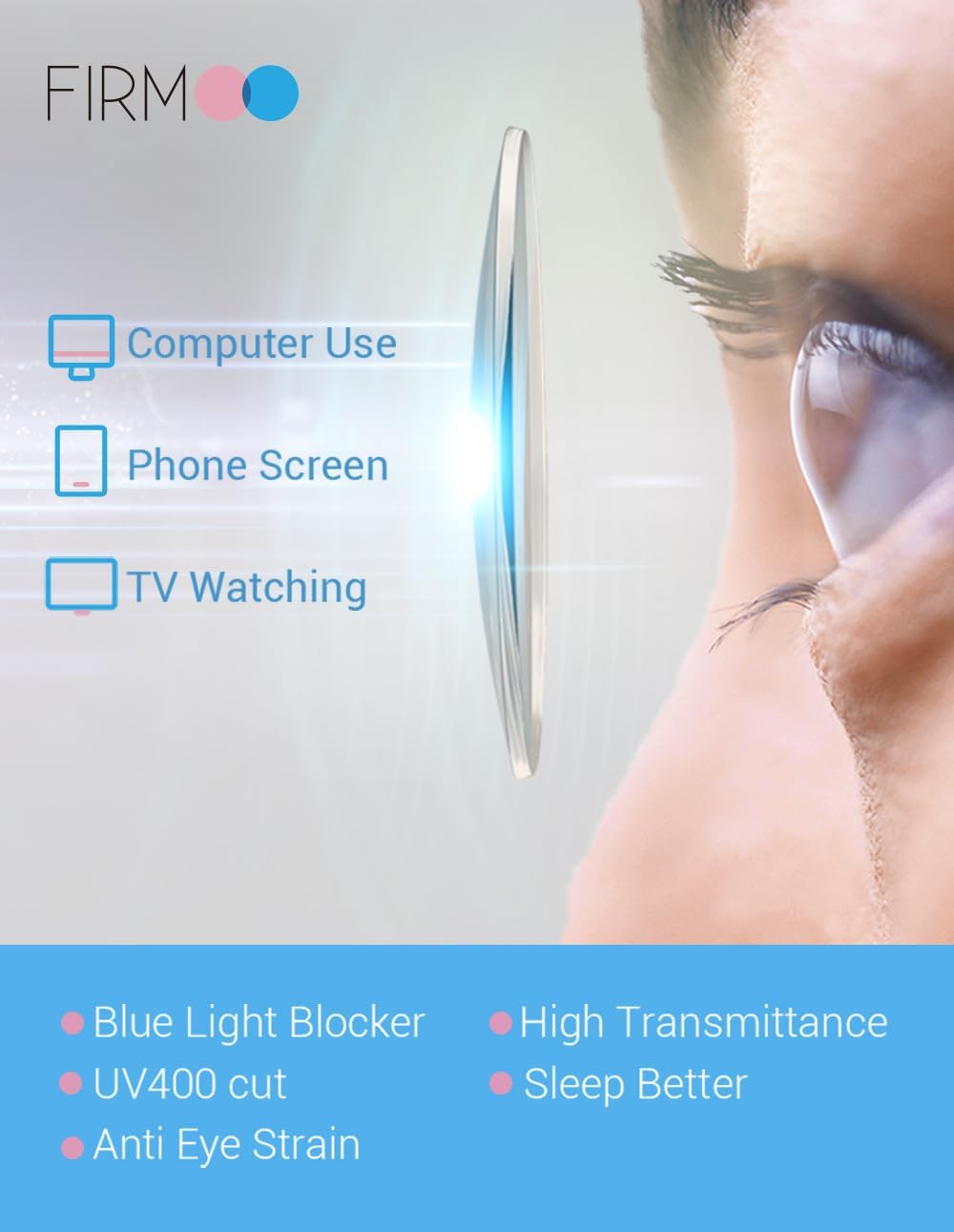 Firmoo Lentes de lectura con bloqueo de luz azul para mujeres y hombres, para lectura de computadora redondas