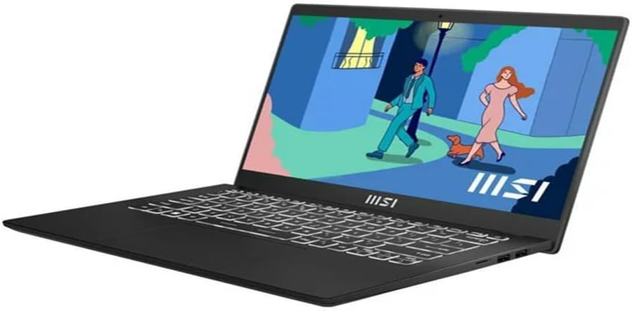 MSI Portátil moderno FHD de 14 pulgadas  Procesador Intel Core i7-1195G7  16 GB de RAM  SSD de 1024 GB  Gráficos Intel Iris Xe  Teclado
