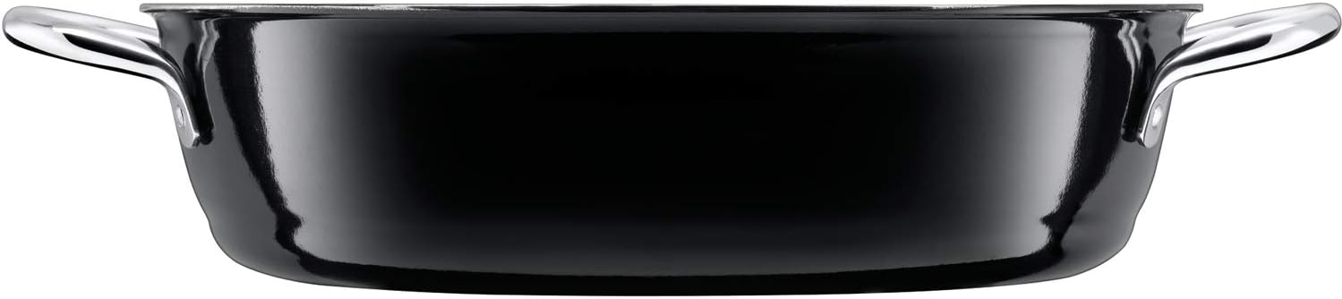 Silit Sartén para asar sin revestimiento Ø 11.0 in, color negro, profesional, fabricado en Alemania, borde de vertido de acero inoxidable, mango de