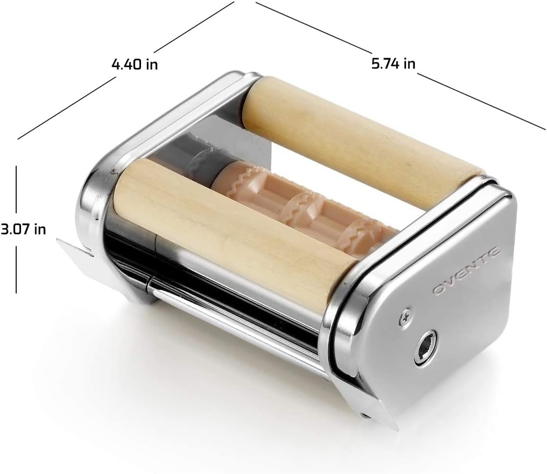 Dispositivo Ovente para hacer pastas de acero inoxidable vintage PA515S, cromo pulido