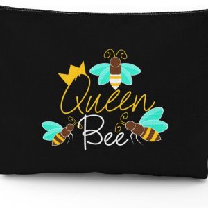 Regalos temáticos de abeja reina para mujeres, bolsa de maquillaje de abejorros, regalos para amantes de las abejas, Beeyoutiful Honeybee Crown Regalos temáticos de abeja reina para mujeres, bolsa de maquillaje de abejorros, regalos para amantes de las abejas, Beeyoutiful Honeybee Crown