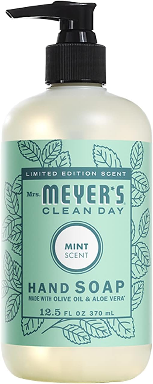 MRS. MEYER’S CLEAN DAY Variety, 1 jabón líquido de manos de Mrs. Meyer, 12.5 onzas, 1 jabón líquido para platos de Mrs. Meyer, 16 onzas, 1 CT (menta)