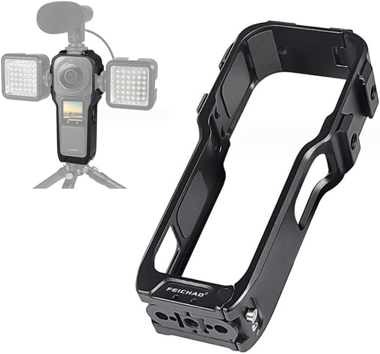 Marco de protección extendida para cámara Insta360 ONE RS 1 pulgada 360 Edition, agujero roscado de 14 con doble soporte de zapata fría, ultraligero