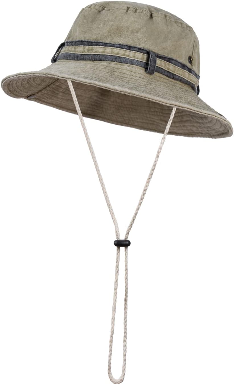 HZMAN Sombrero de sol para hombres y mujeres, de algodón de ala ancha, protección UV, plegable, plegable, plegable, para verano, playa, pesca,