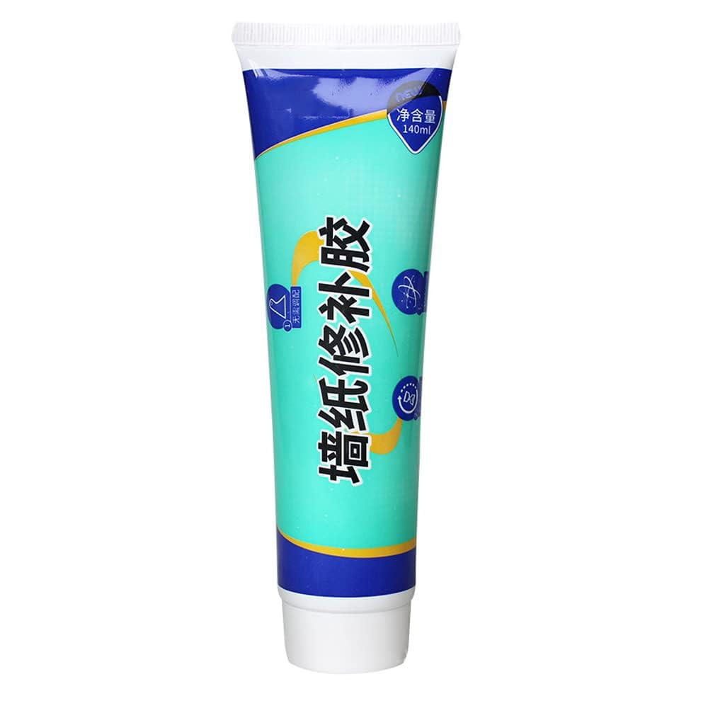 Pegamento de reparación de papel tapiz de 4.7 fl oz, cortina de póster, pegamento especial, fuerte reparación incolora e insípida, pelado de bordes