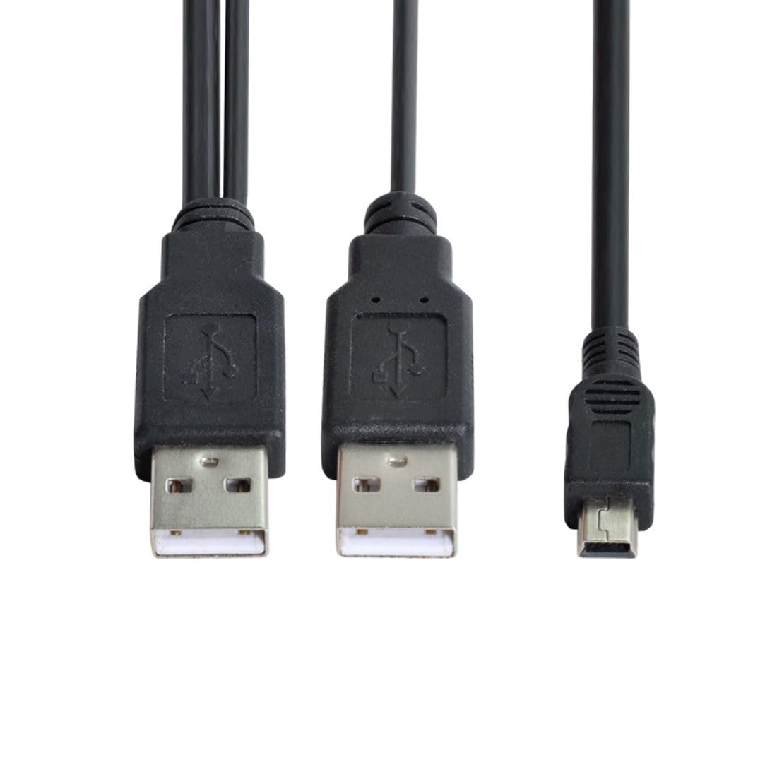 chenyang Cable de datos USB 2.0 a Mini USB 5Pin con cable de alimentación adicional para unidad de disco duro