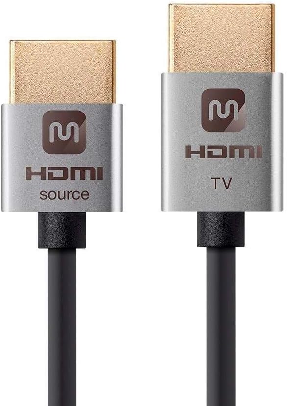 Monoprice Cable activo HDMI de alta velocidad – 6 pies – Negro, 4K 60Hz, HDR, 18Gbps, 36AWG, YUV 444 – Ultra Slim Active Series