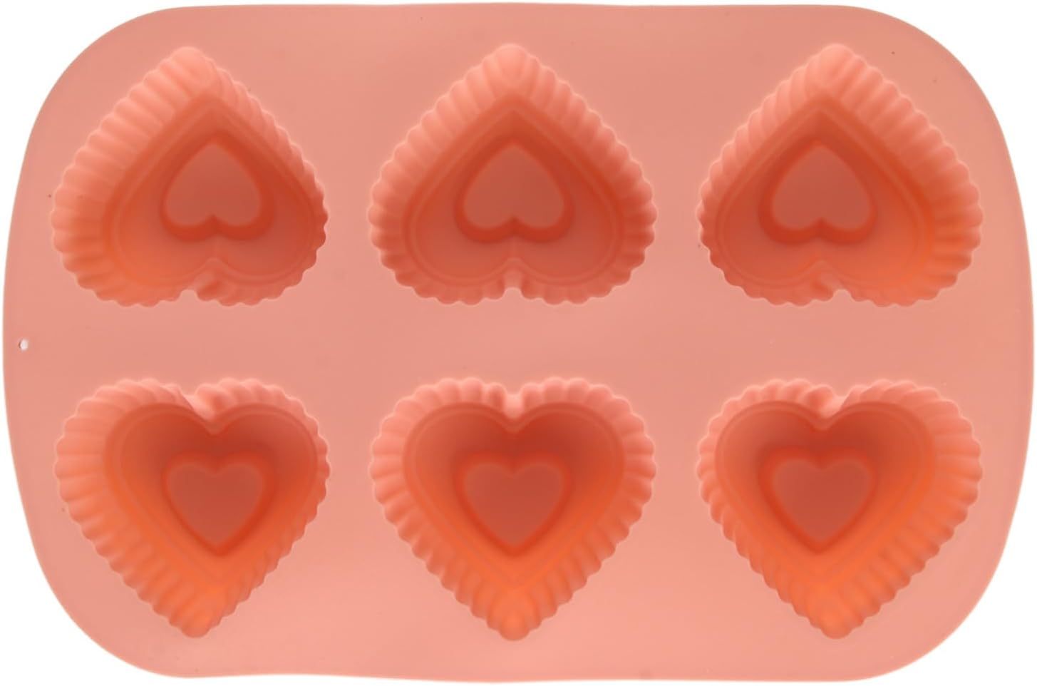 Molde es de silicona para reposteria en forma de corazón moldes de silicona con 6 agujeros en forma de corazón para pastel de chocolate, pudín hecho