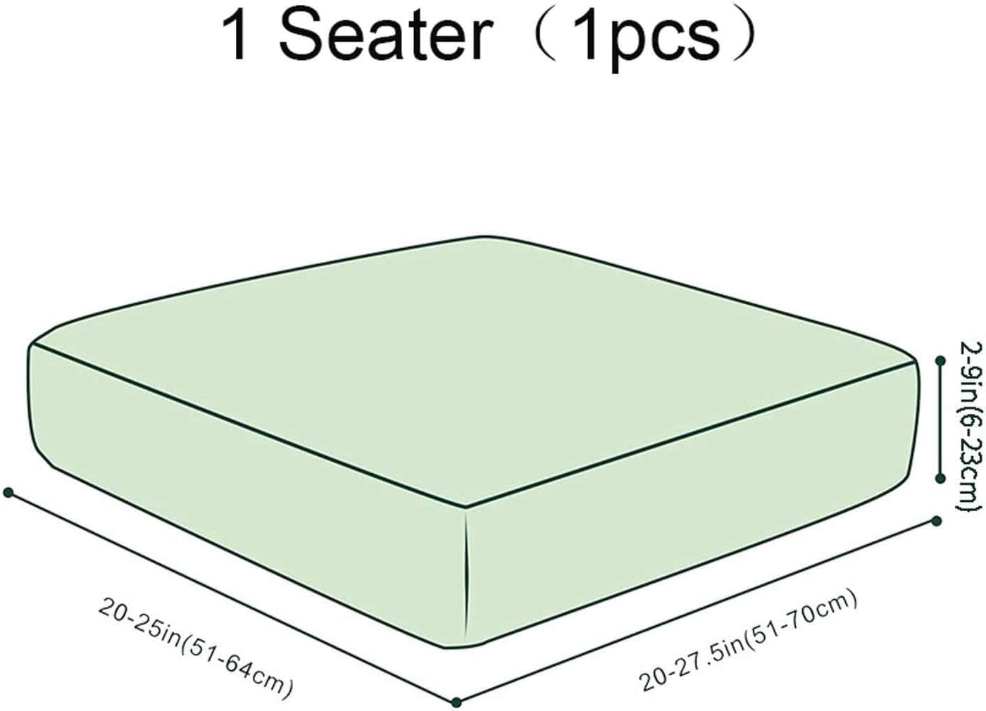 SIELUNO Fundas de cojín elásticas de tela jacquard para sofá, fundas protectoras para silla, sofá biplaza individual, 1 asiento, color natural, 1