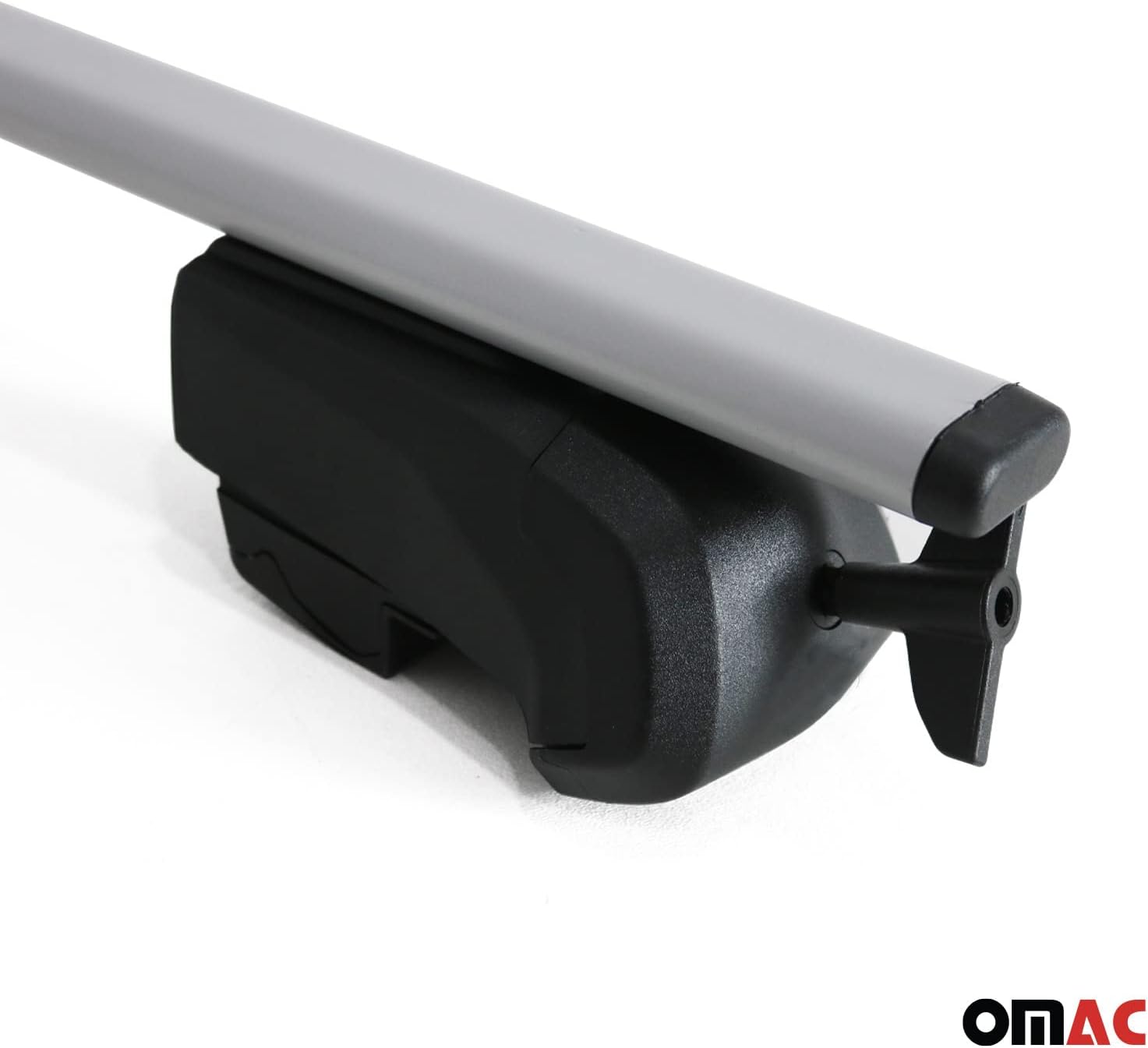 OMAC Portaequipajes portaequipajes barras transversales de hierro para Mazda CX-90 2024 gris 2 piezas antirrobo para viajes, kayak, canoa, surf,