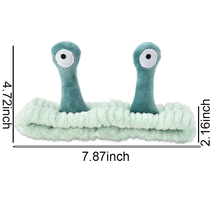 Diadema con diseño de caracol para la cabeza, para maquillaje facial, banda para el cabello con dibujos animados, de forro polar coral, diademas