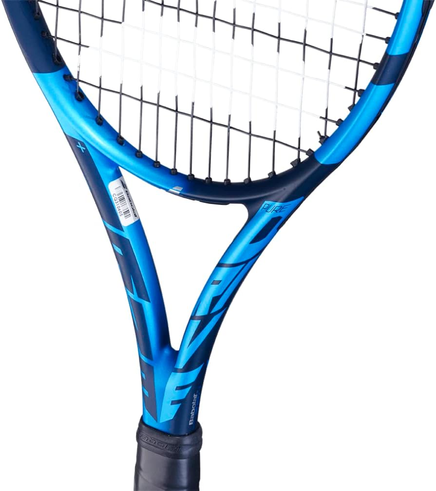 Babolat Pure Drive + Tennis Racquet (10th Gen) – Strung with 16g White Babolat Syn Gut at Mid-Range Tension