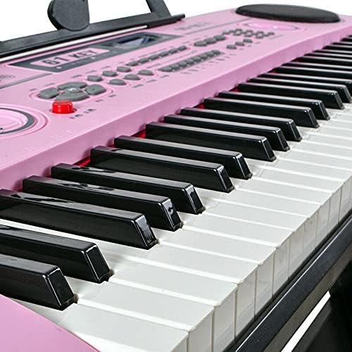 iMeshbean – Piano de teclado eléctrico para niños de 24 pulgadas, piano de 61 teclas, piano electrónico con micrófono, teclado de música, piano para