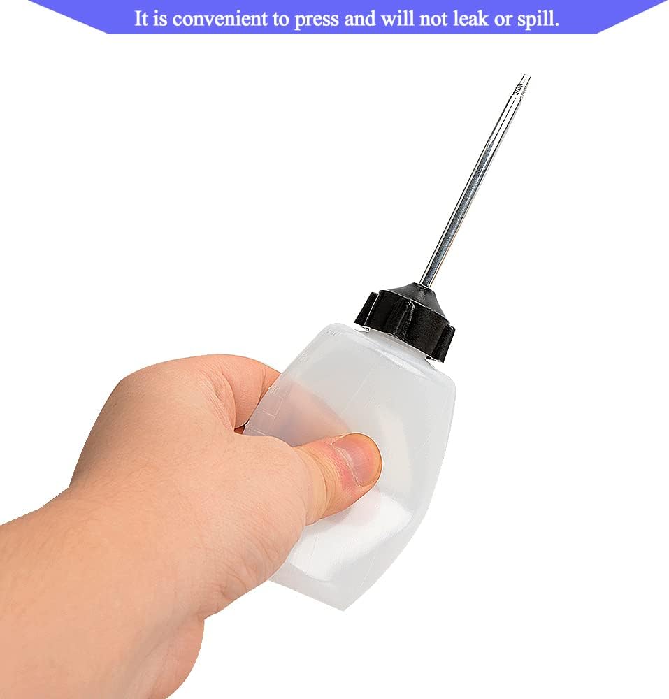 AnRui Engrasador para máquina de coser, botellas de aceite de 4.1 fl oz con boquilla larga en ángulo para máquina de bordar, bicicletas, accesorios