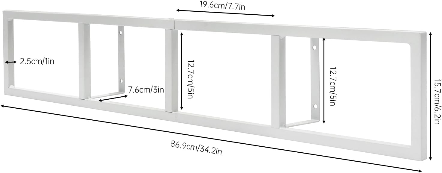 TFCFL Storage Rack Space 34 Inch CD DVD Cube Organizer Shelf for Wall Media & Video Game Organizer Metal Floating Shelf Set (3, White)