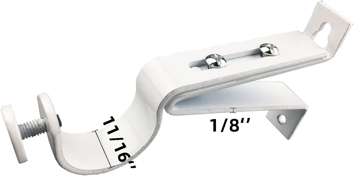 Soportes de barra de cortina ajustables, se adaptan a barras de hasta 1 pulgada, 1-18 pulgadas, soporte extensible para barra de cortina resistente