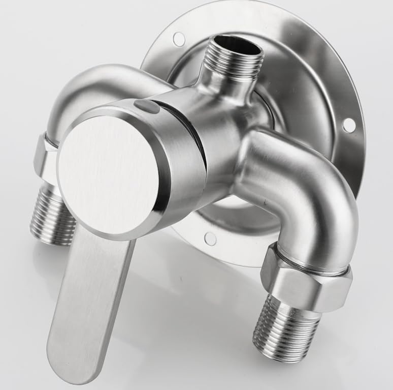 Válvula de control de grifo de ducha de montaje en pared, grifo de ducha expuesto de acero inoxidable 304 con interruptor de válvula de control (B)