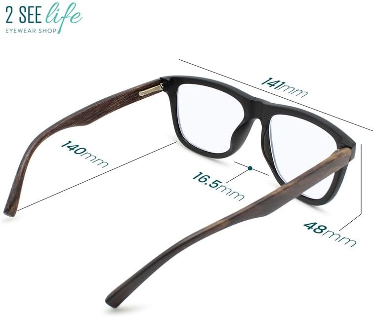 Lentes de lectura con luz azul con marco resistente color negro mate para hombre para lucir modernos con alta visión, lectores grandes y duraderos