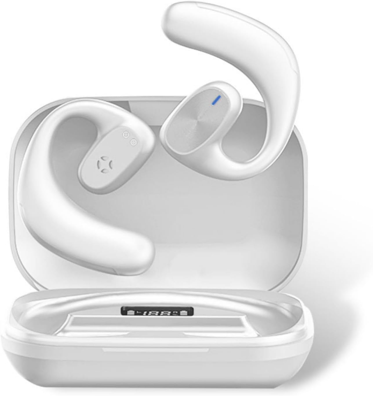 Tronikin Auriculares inalámbricos Bluetooth de oreja abierta, reproducción de 45 horas, impermeable, con pantalla de alimentación LED, funda de