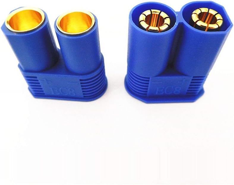 LINSYRC 2 pares EC8 estilo macho y hembra conector adaptador enchufe con 15CM 10AWG cable de silicona para RC Lipo batería