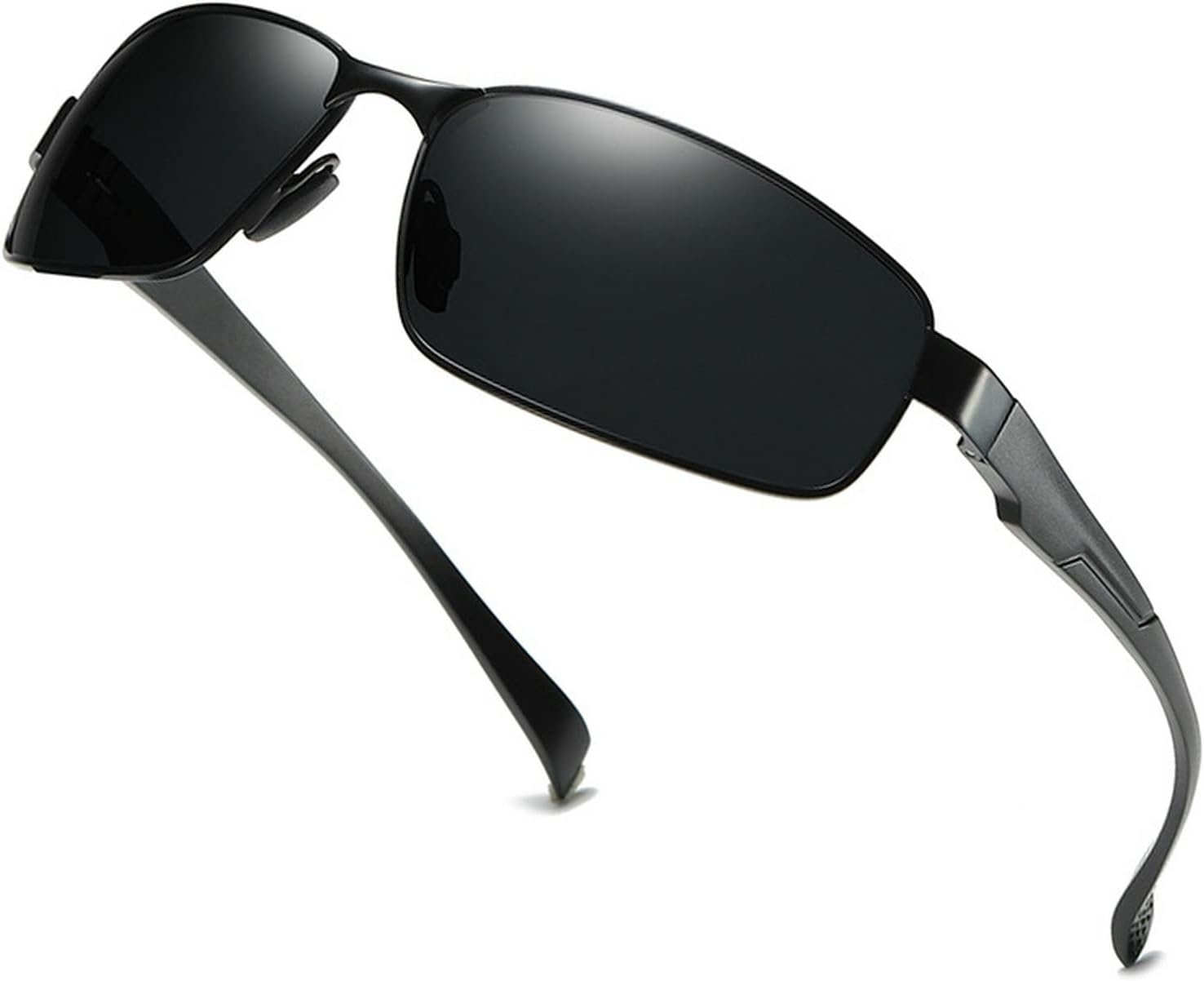 Full Reader – Gafas de sol polarizadas de visión nocturna para hombre, marco de metal vintage, gafas de lectura cuadradas