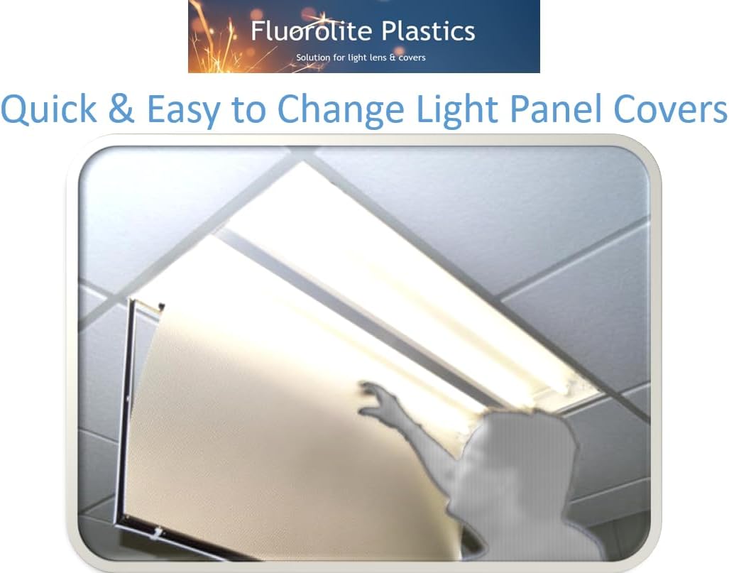 Fluorolite Plastics  Panel de iluminación prismático acrílico transparente  Paquete de 20  Tamaño 22.5 x 46.5 pulgadas  Grosor de 0.100 pulgadas