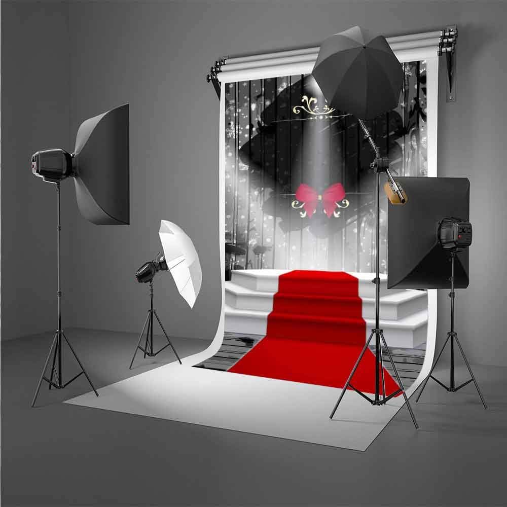 Telón de fondo de fotografía de escenario de alfombra roja de 6 x 9 pies, copo de nieve, cortina negra, con lazo, para bebé, niños, adultos,
