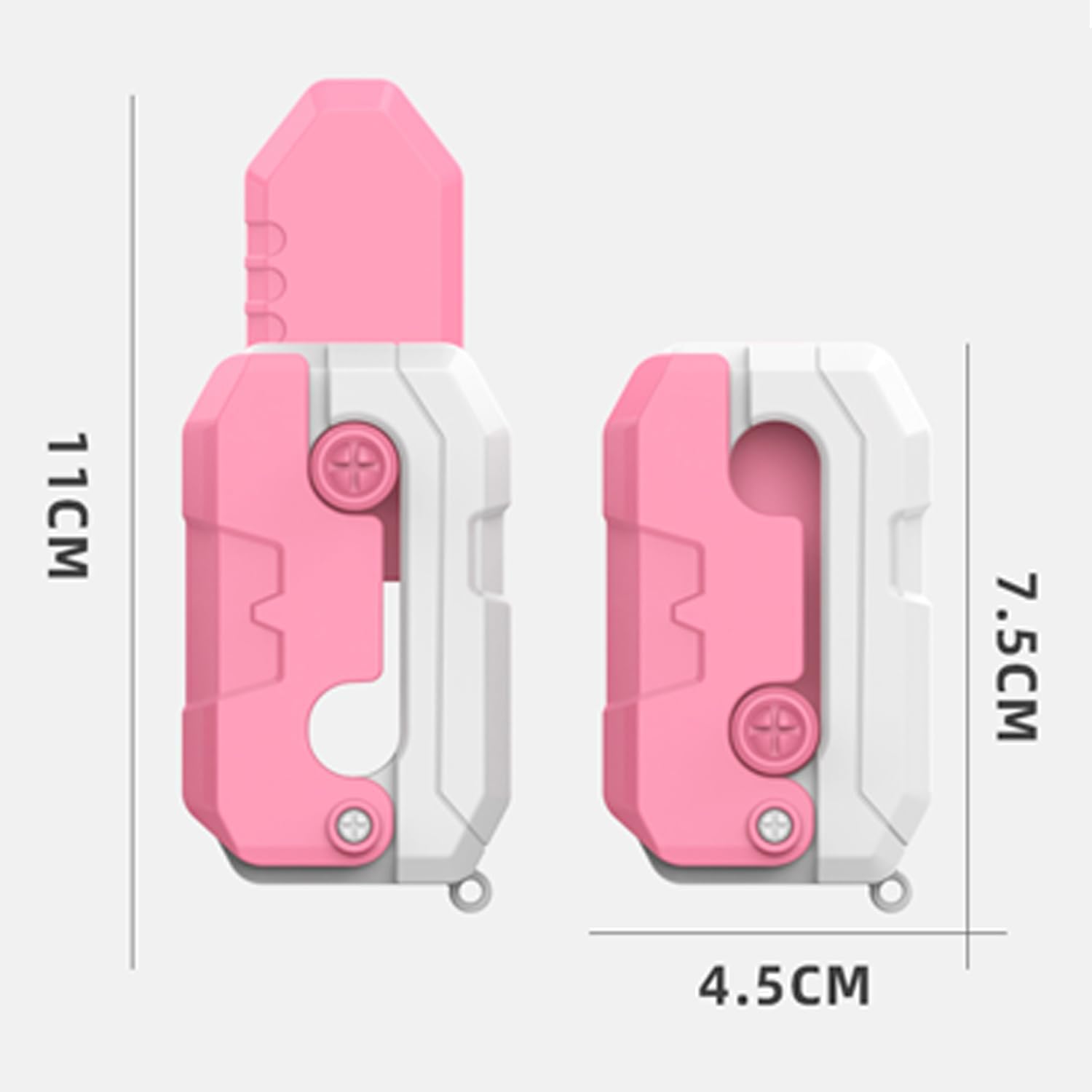 Daidaiwo Seguro y divertido! Cuchillo de rábano 3D Fidget 2023, un juguete seguro y entretenido para aliviar el estrés (rosa y blanco)