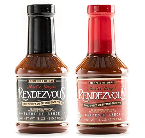 Charlie Vergos Rendezvous – Paquete combinado de salsa barbacoa original y picante (1 libra 2 oz (510 g) cada uno)