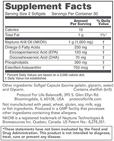 Protocol For Life Balance Aceite de krill de Neptuno, 60 unidades