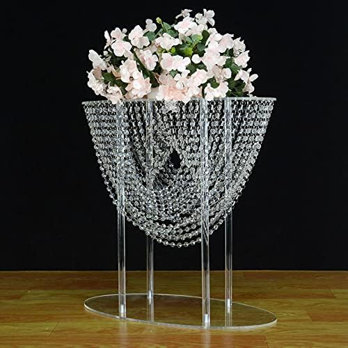 Simprefine Centro de mesa de boda de 24 pulgadas de alto, decoración de mesa de acrílico transparente, soporte de flores, estante de exhibición para