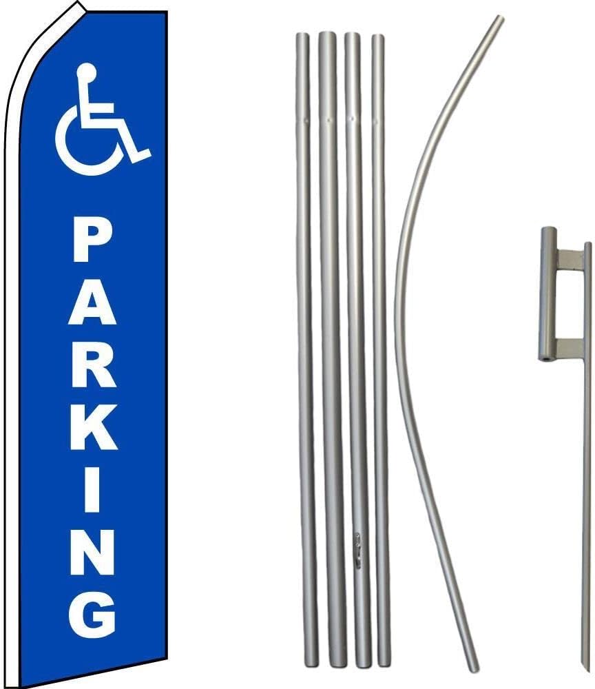 Premium Handicapped ParkingSwooper Flag & 16ft Flagpole KitGround