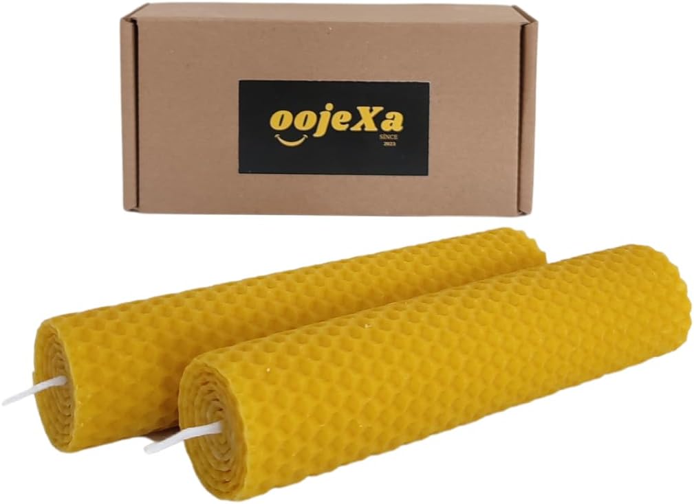 Velas de cera de abejas puras%100% Velas de cera de abejas Decoración del hogar Velas de cera de abeja amarilla Vela hecha a mano Vela de pilar