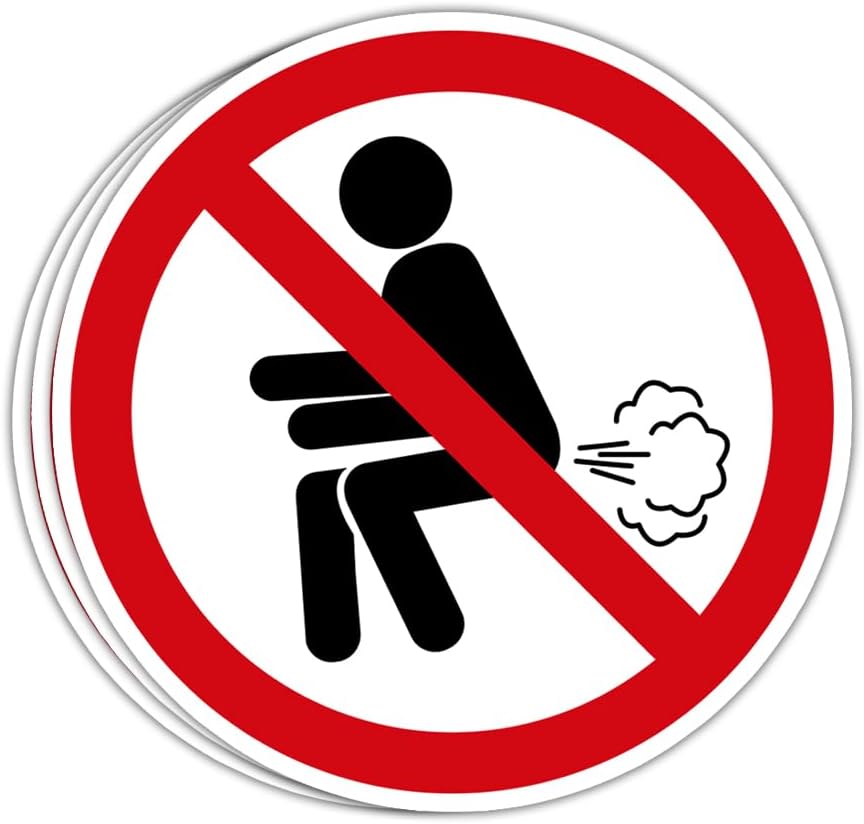 (3 unidadespaquete) – Adhesivo de advertencia sin pedos, divertido adhesivo de precaución sin pedos, calcomanía para letrero de farter, calcomanía