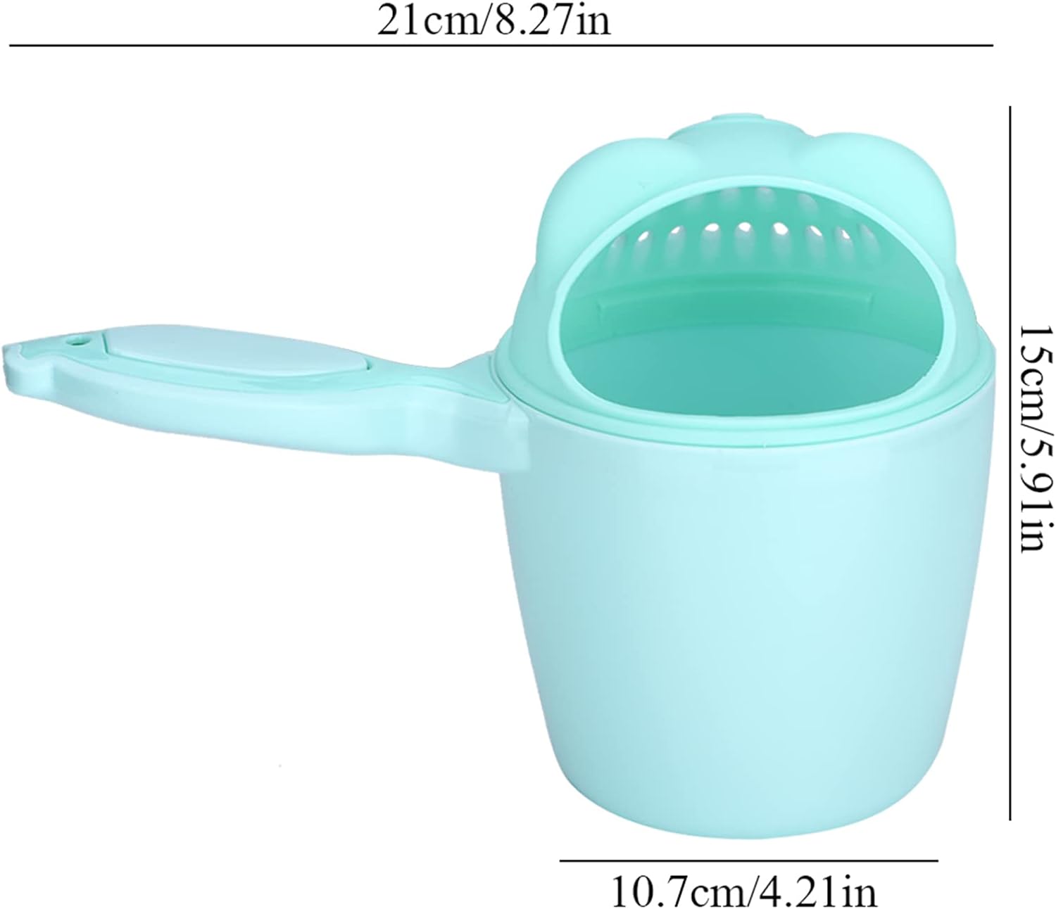 Taza de enjuague de baño para bebé, enjuague de champú para bebés, enjuague de baño desmontable sin desgarros, enjuague de baño para niños (verde)