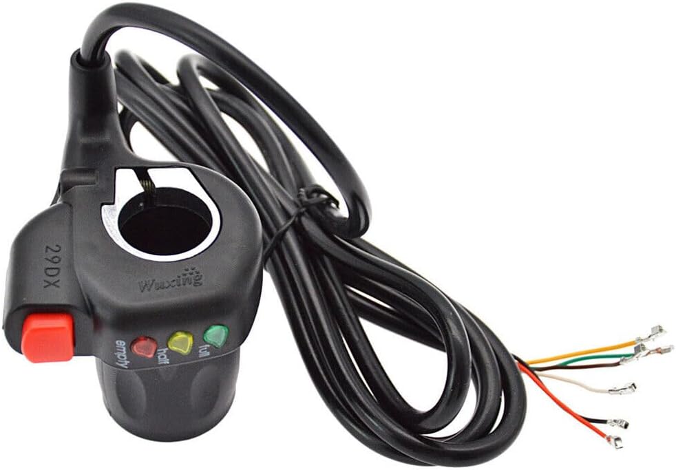 Empuñadura de acelerador de bicicleta eléctrica, 36V48V Scooter eléctrico con mango dividido de 3 velocidades de giro con pantalla de potencia de 3