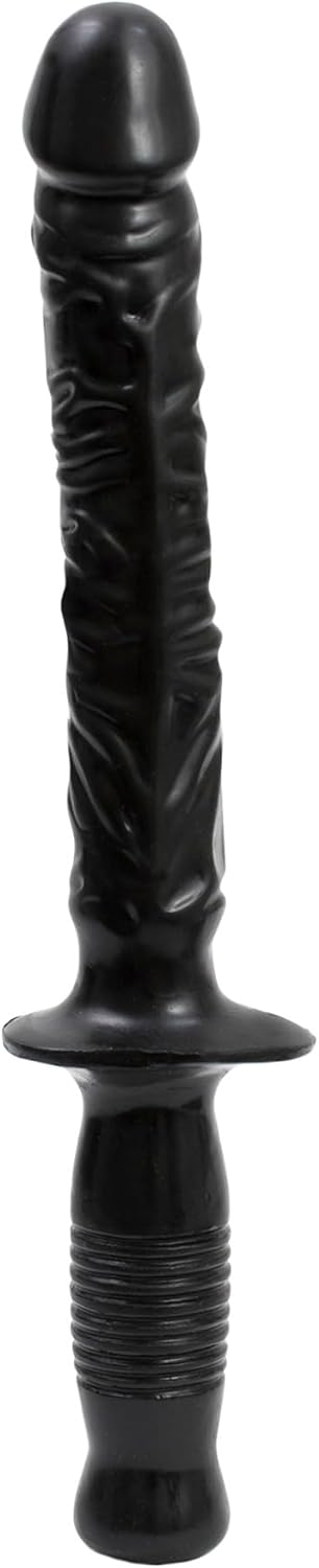 Doc Johnson Classic – The Manhandler – Consolador con mango – 14.5 pulgadas – 9.5 pulgadas de longitud utilizable – solo para adultos, negro
