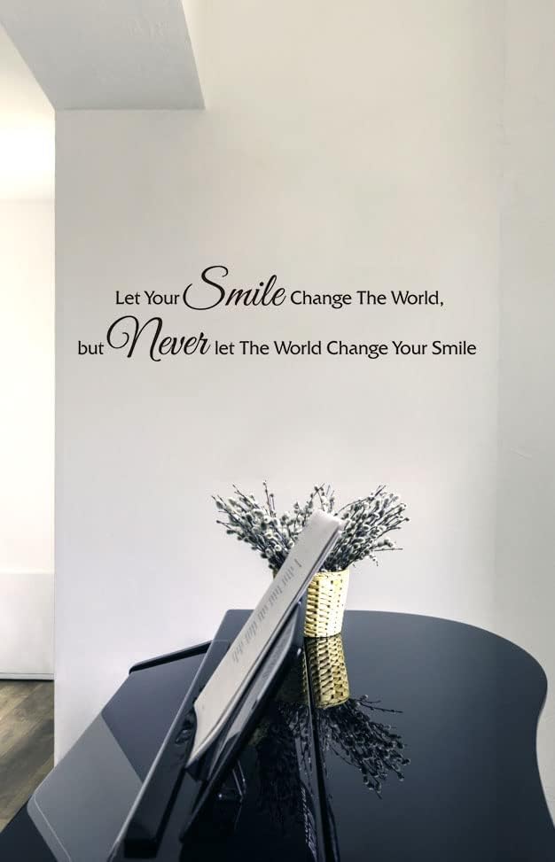 Let Your Smile Change The Worldnspirational Quotes – Calcomanías de pared, calcomanías de vinilo con frase motivacional positiva para espejo, hogar,