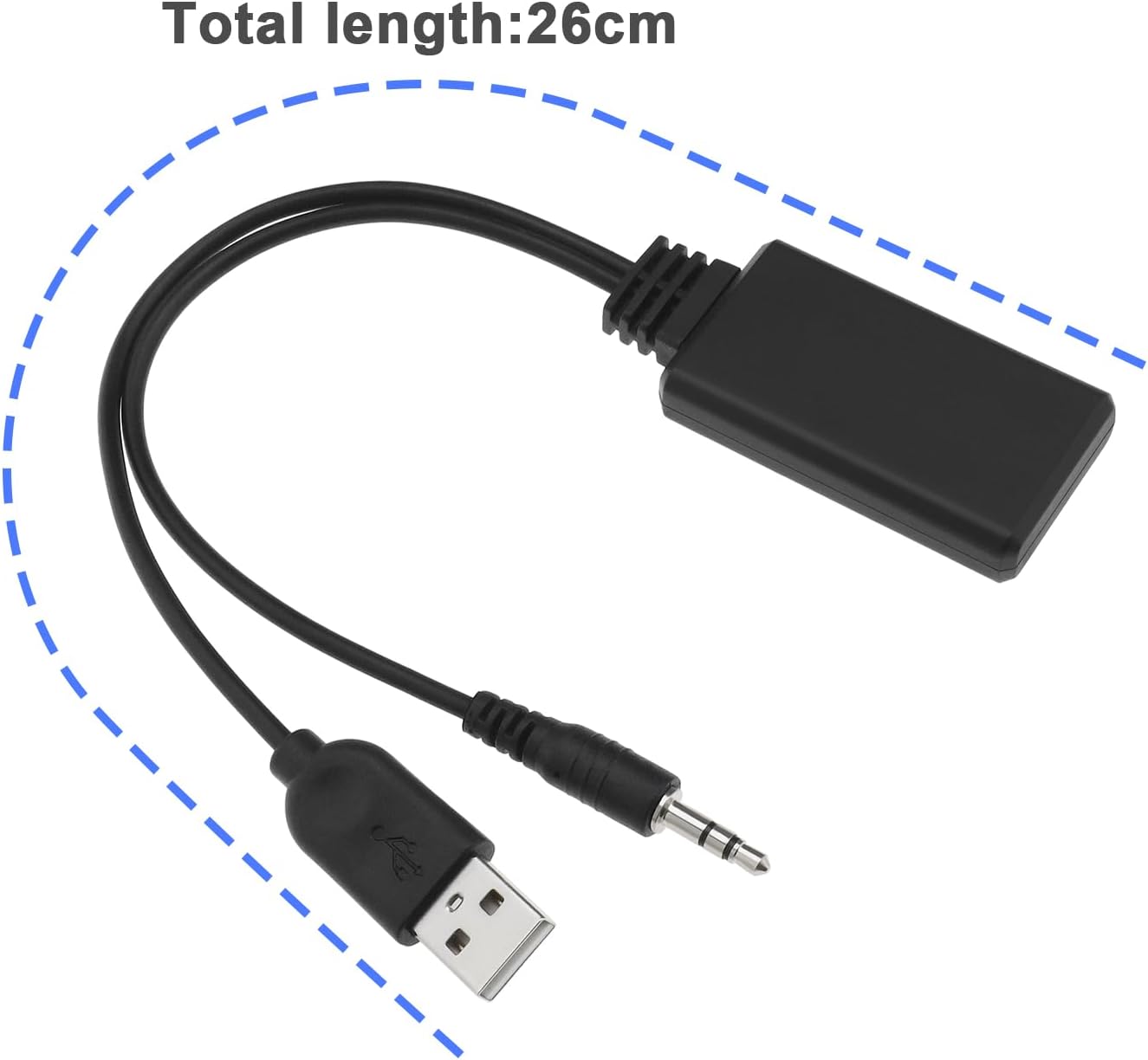 The Lord of the Tools Receptor Bluetooth 5.0 para coche, adaptador AUX Bluetooth de 5-12 V, 0.138 in0,14 pulgadas, cable de audio AUX para coche,