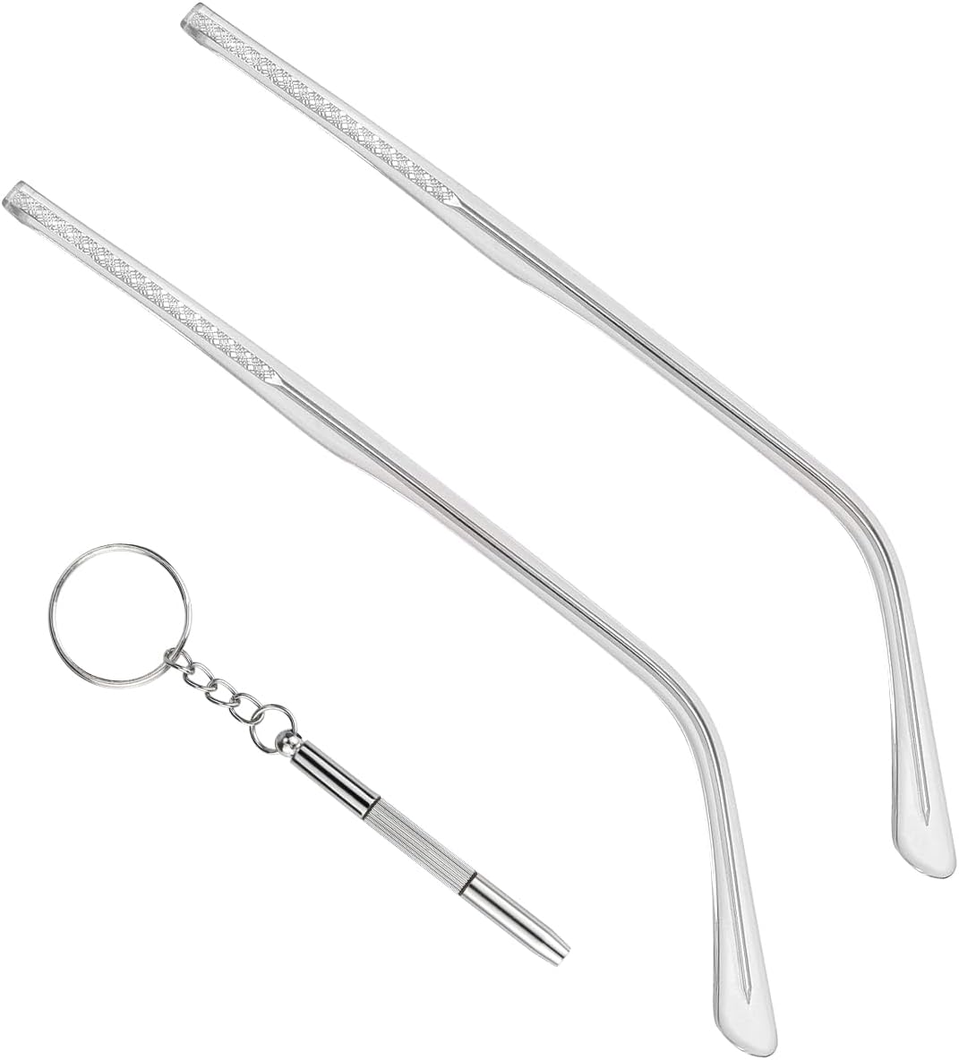 1 par de brazos de repuesto de lentes de metal y multifuncionales 3 en 1 destornillador, herramientas de reparación de gafas, accesorios de repuesto