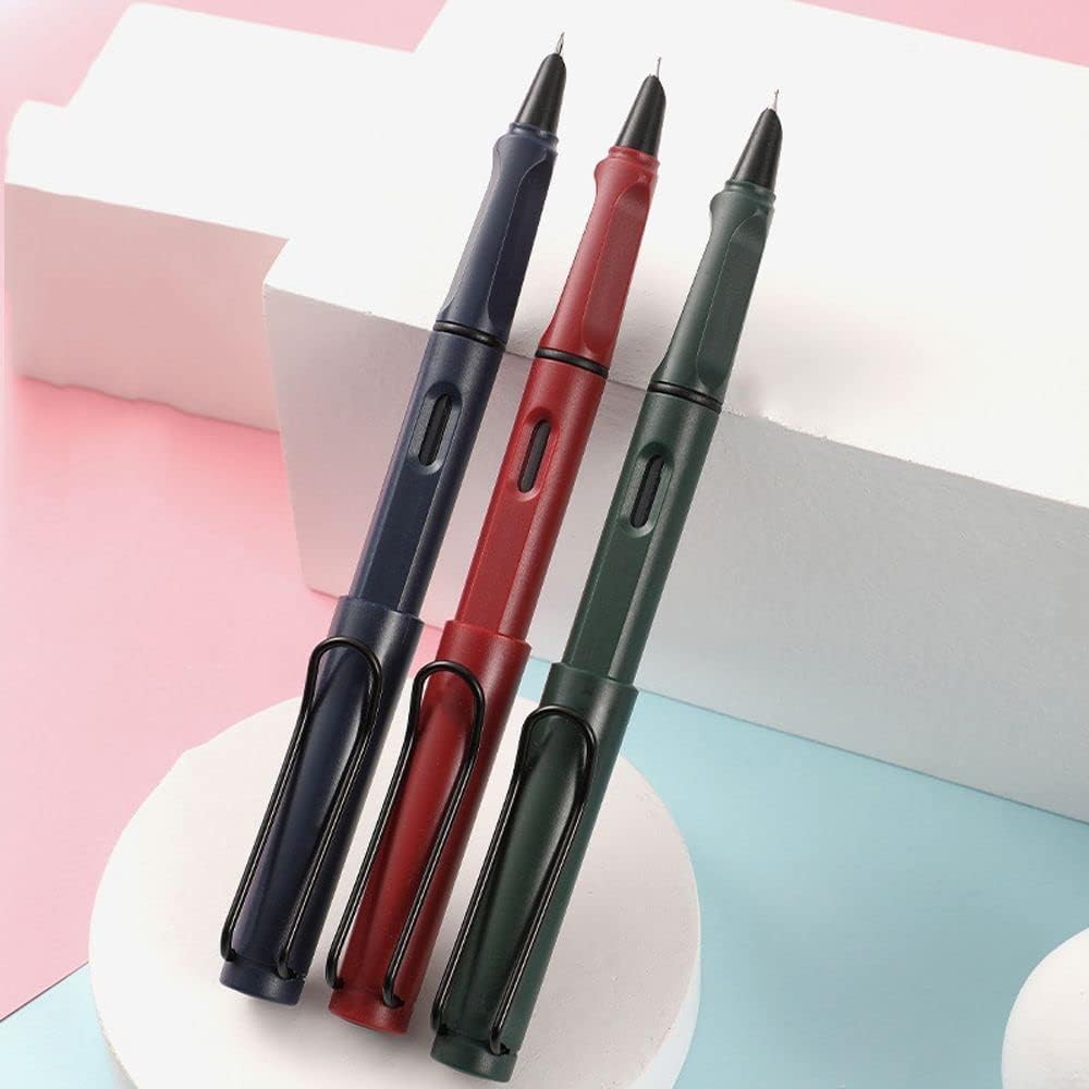 Pluma estilográfica de plástico vintage azul esmerilado rojo verde EF F plumín papelería caligrafía pluma firma oficina suministros escolares