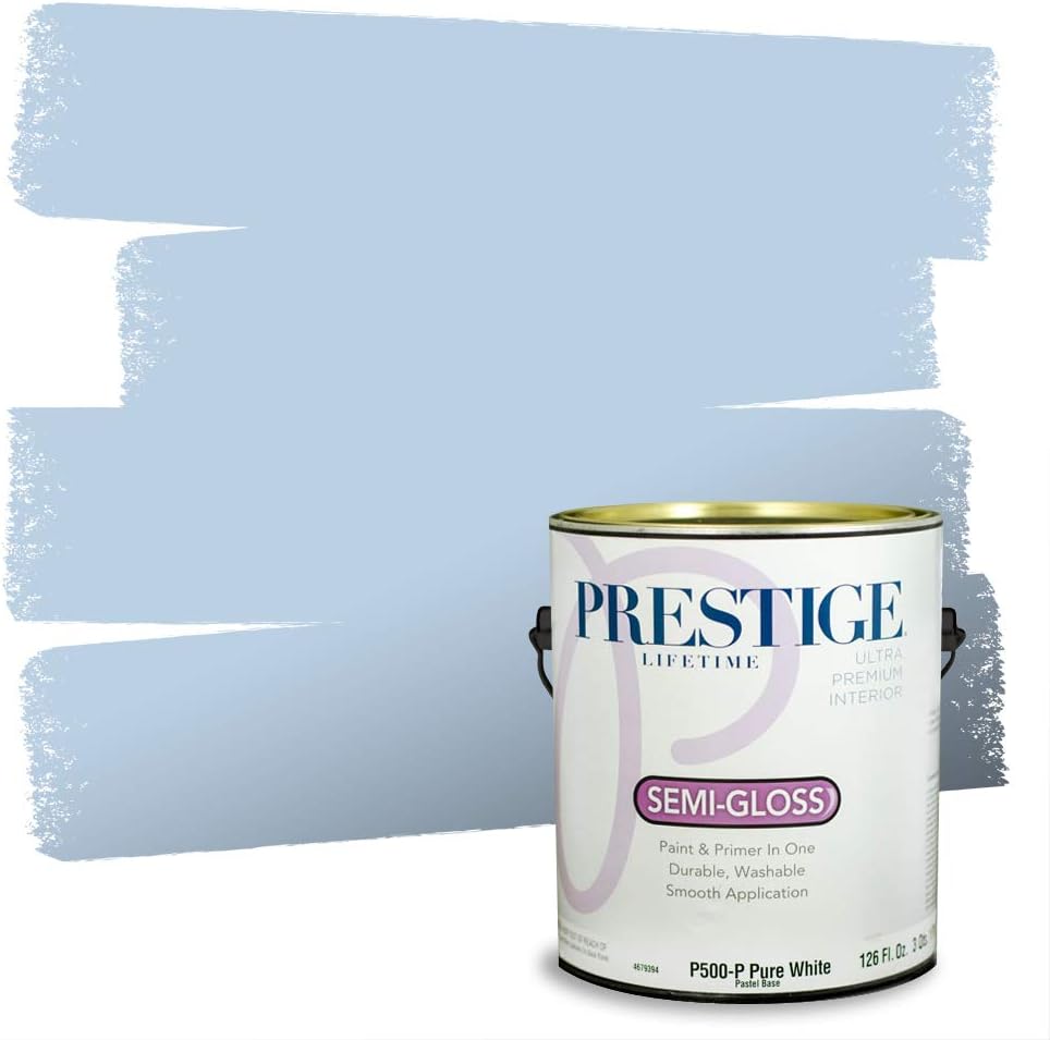 Prestige Paints. – Base y pintura para exteriores en un solo galón, 1 galón. plano, comparable con Sherwin Williams Topsail.