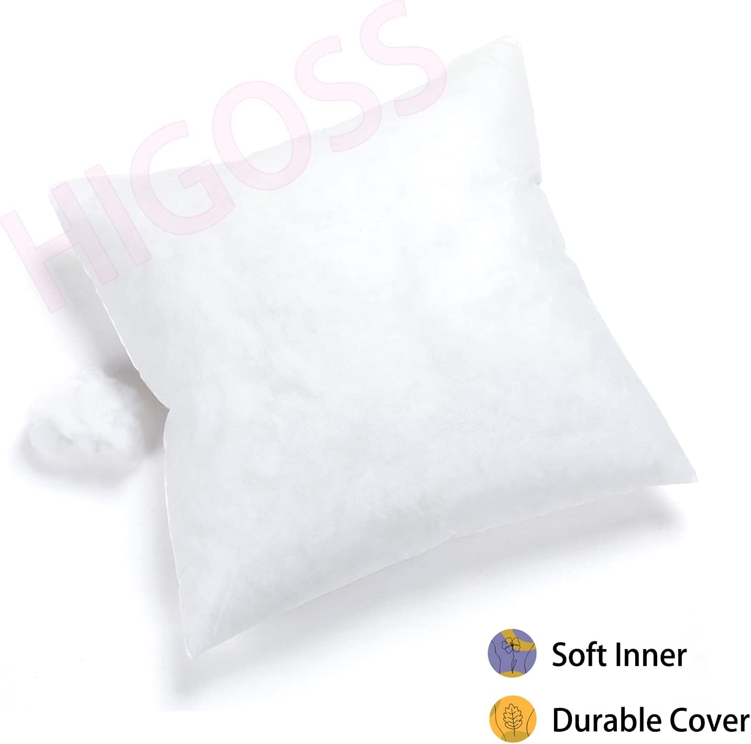 Cojín suave de 13.8 in x 13.8 in, relleno interior para cojín decorativo, cama, sofá, 14 x 14 pulgadas, fabricado en Estados Unidos