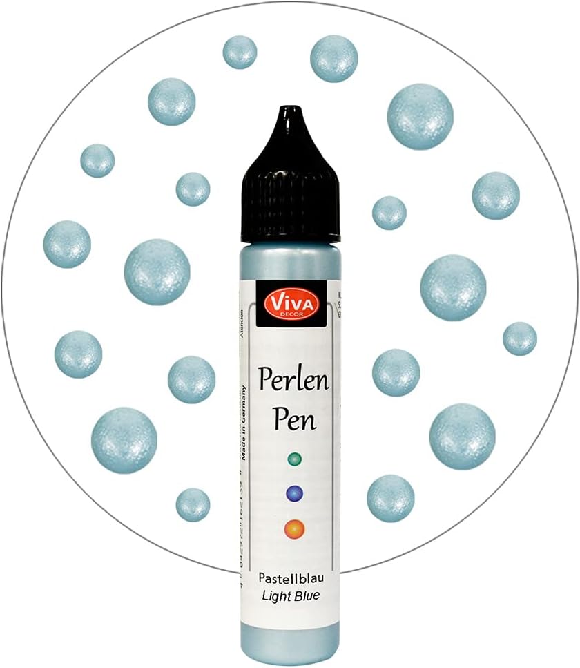 Viva Decor Bolígrafo de perlas de 0.8 fl oz, azul claro