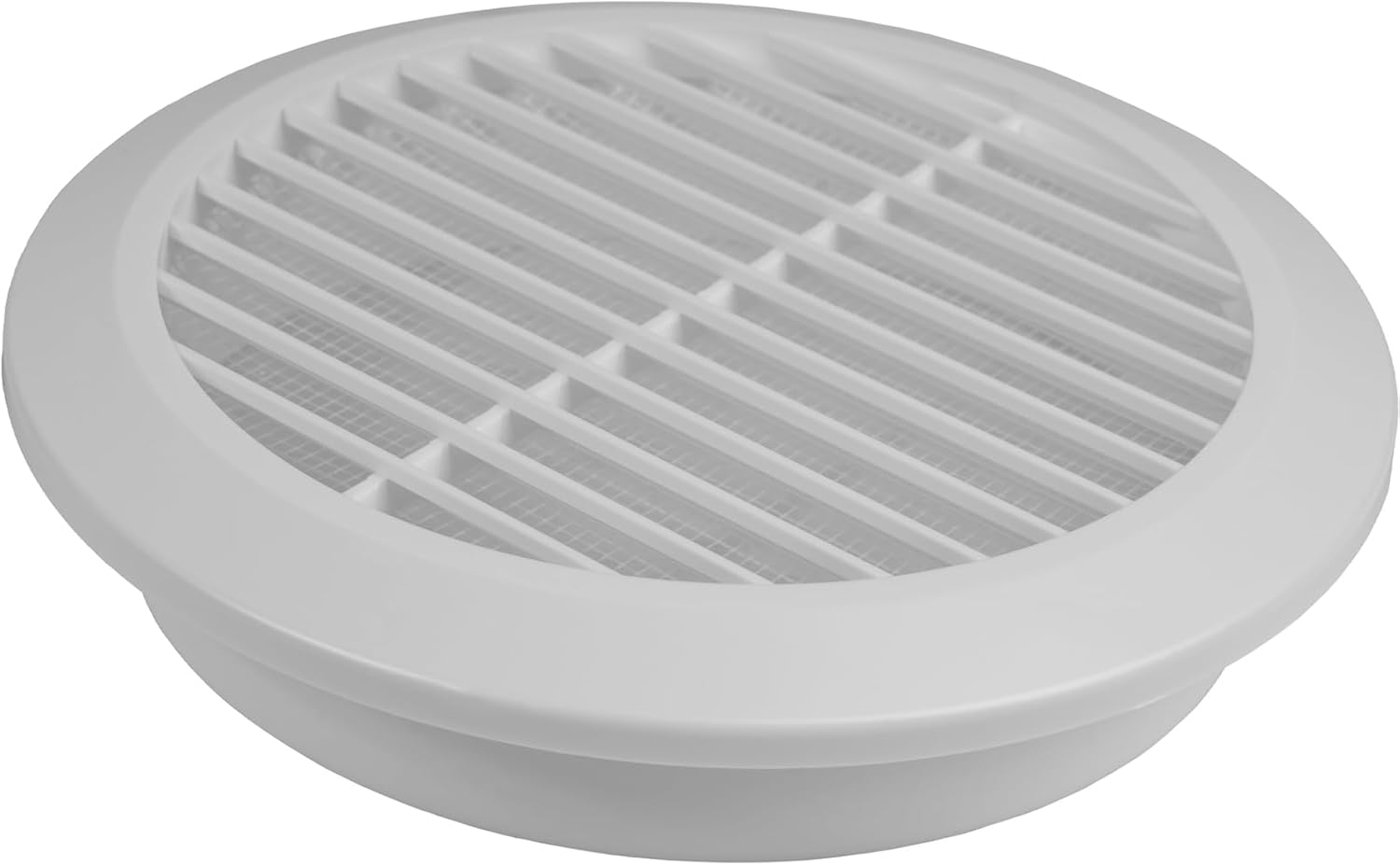 Ventilación redonda de plástico blanco de 6 pulgadas – Rejilla de ventilación de aire – Cubierta de rejilla – Malla de pantalla integrada – Cubierta