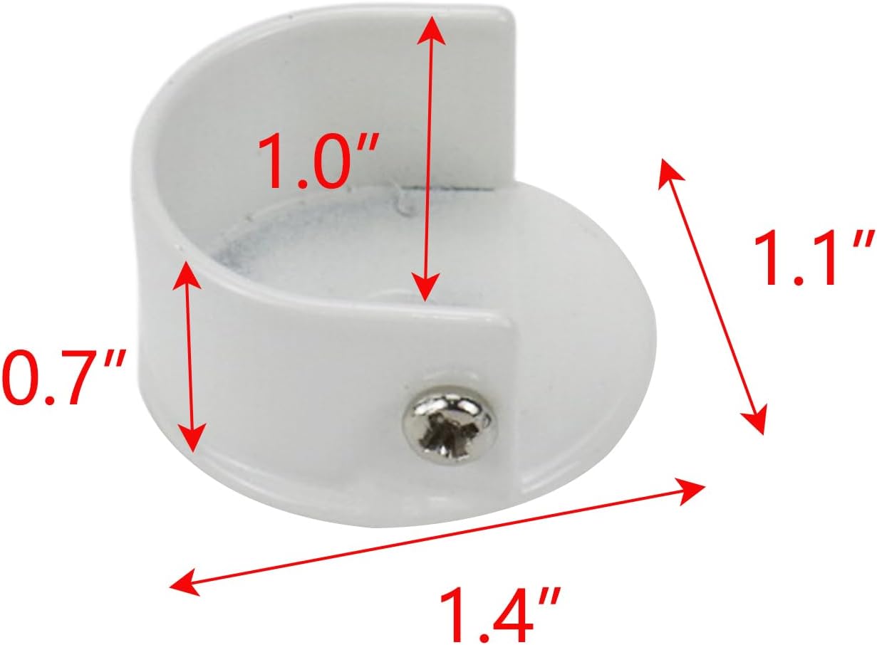 Pufguy 2 soportes de barra de armario en forma de U para barra de tela con tornillos, 1 pulgada