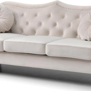 Glory Furniture Sofá de terciopelo Hollywood en marfil Glory Furniture Sofá de terciopelo Hollywood en marfil