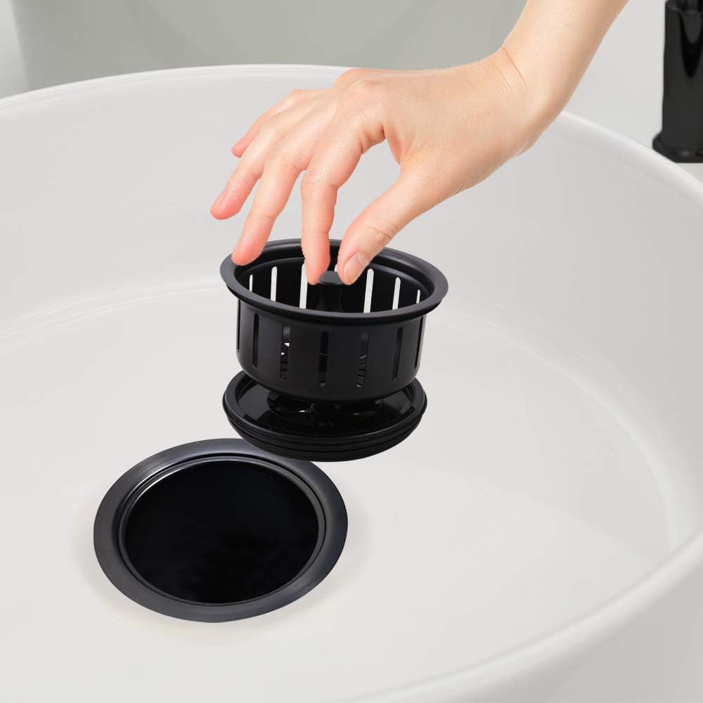 Kit de brida extendida de acero inoxidable con colador de cesta y tapón de drenaje para desagüe estándar de fregadero de 3 12 pulgadas, brida de