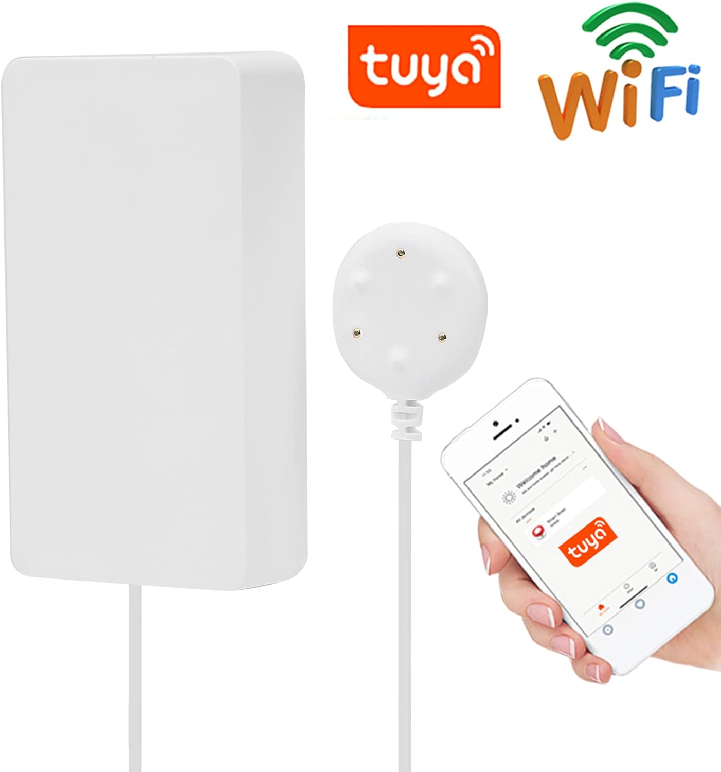 Detector inteligente de fugas de agua WiFi FloodSensor alarma para Tuya, seguridad doméstica, notificación de APP